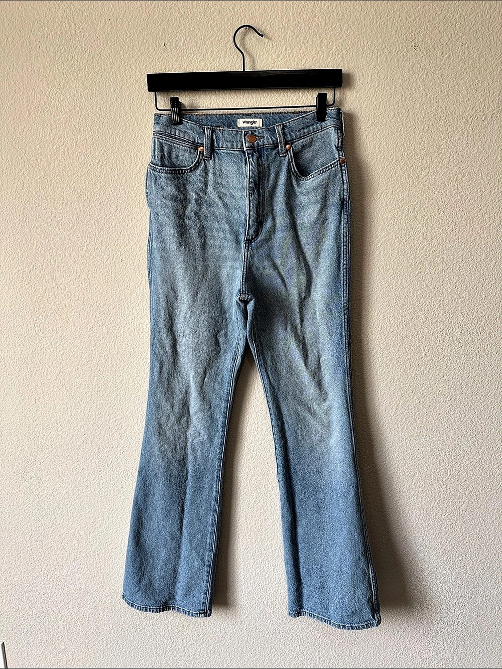Wrangler Westward High-Rise Boot Flare Jeans with Sun Embroidery Blue